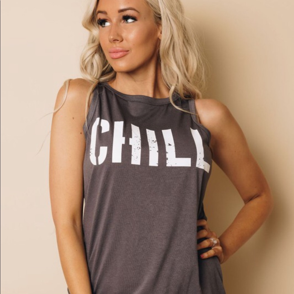 🌟LAST ONE SIZE S🌟 I’m So Chill Graphic Tank - Picture 3 of 5